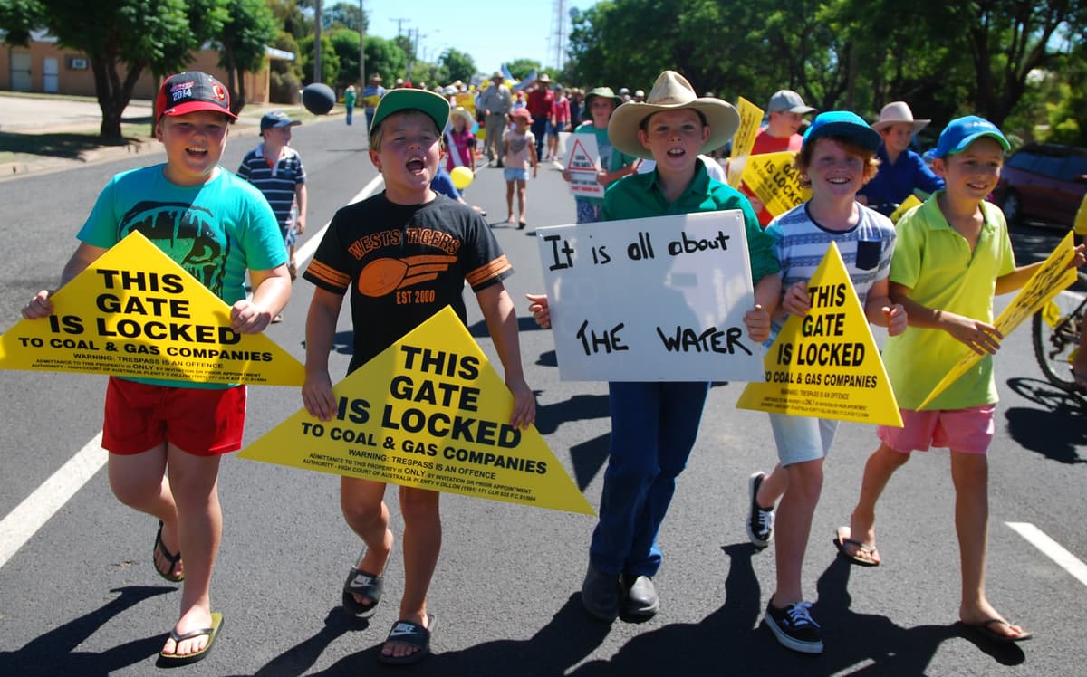 Children participating in environmental march in Coonamble
